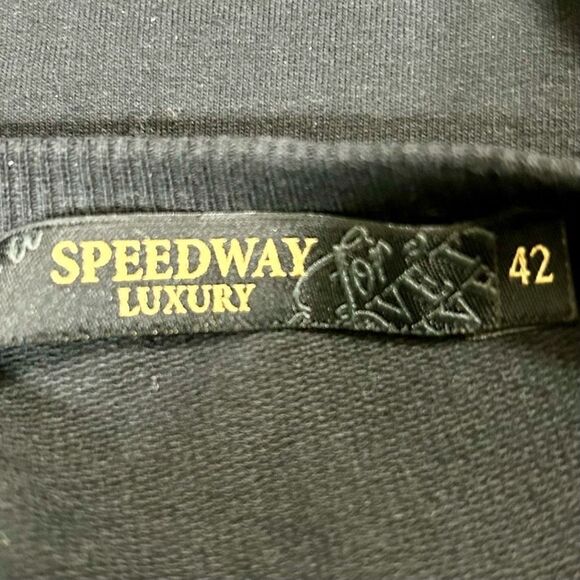 Speedway Luxury Italian Top Women's Large Black Bead Embellishments Long Sleeve - Picture 7 of 10